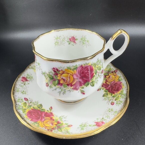 Queen's Rosina China Co Floral Teacup Saucer Set Fine Bone China Porcelain VTG - Picture 8 of 12